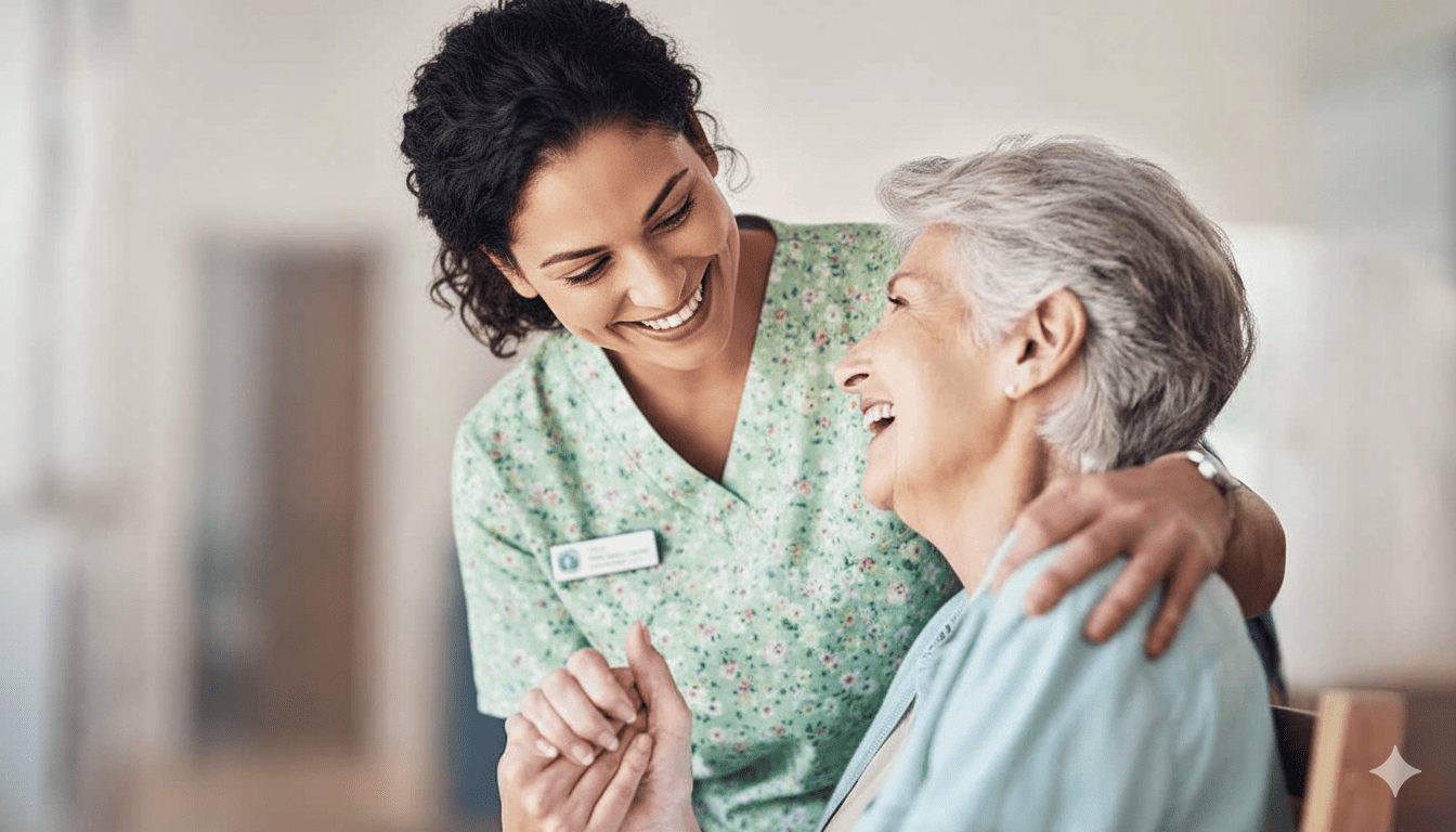 Representación de una persona recibiendo apoyo terapéutico, con símbolos de justicia y bienestar mental